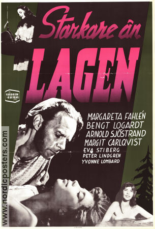 Starkare än lagen 1951 poster Margareta Fahlén Bengt Logardt Margit Carlqvist Arnold Sjöstrand