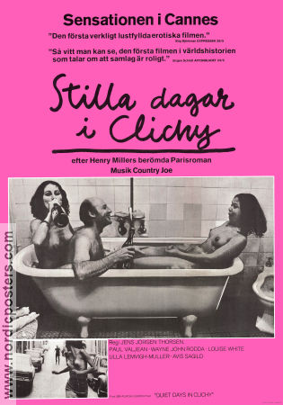 Stilla dagar i Clichy 1970 poster Paul Valjean Wayne Rodda Ulla Koppel Henry Miller Jens Jörgen Thorsen Danmark