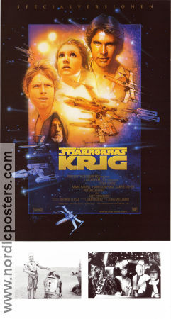 Stjärnornas krig 1977 poster Mark Hamill Harrison Ford Carrie Fisher Alec Guinness Peter Cushing George Lucas Hitta mer: Star Wars