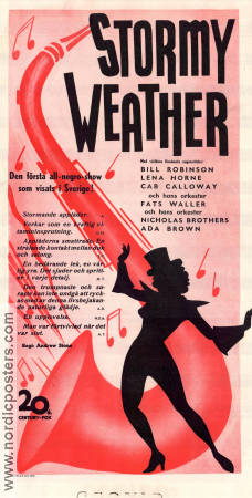 Stormy Weather 1944 poster Lena Horne Bill Robinson Cab Calloway Andrew L Stone Jazz Instrument