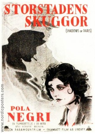 Storstadens skuggor 1924 poster Pola Negri