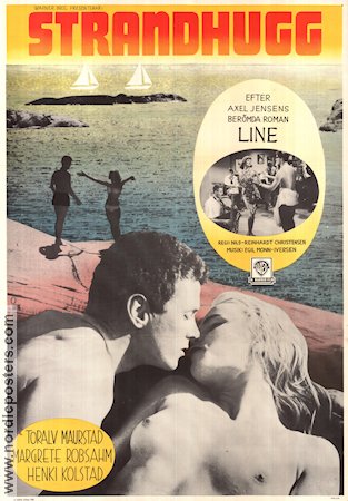 Strandhugg 1961 poster Toralv Maurstad Margrete Robsahm Henki Kolstad Nils-Reinhardt Christensen Norge Strand