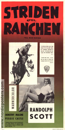 Striden om ranchen 1955 poster Randolph Scott Dorothy Malone Peggie Castle Lesley Selander