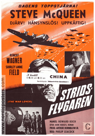 Stridsflygarna 1962 poster Steve McQueen Robert Wagner Shirley Anne Field Philip Leacock Krig Flyg