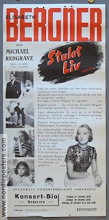 Stulet liv 1939 poster Elisabeth Bergner Michael Redgrave