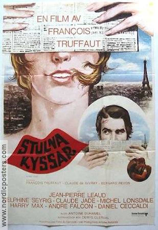 Stulna kyssar 1969 poster Jean-Pierre Léaud Claude Jade Francois Truffaut