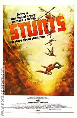 Stunts 1977 poster Robert Foster Fiona Lewis Ray Sharkey Mark L Lester Bilar och racing Flyg
