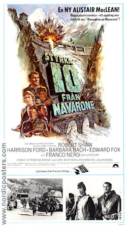 Styrka 10 från Navarone 1978 poster Harrison Ford Barbara Bach Guy Hamilton Text: Alistair Maclean Berg Hitta mer: Nazi