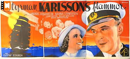 Styrman Karlssons flammor 1938 poster Anders Henrikson Nanna Stenersen Eric Rohman art