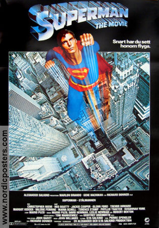 Superman the Movie 1978 poster Christopher Reeve Margot Kidder Gene Hackman Marlon Brando Richard Donner Från serier Hitta mer: DC Comics