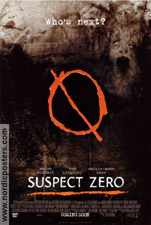 Suspect Zero 2004 poster Aaron Eckhart Ben Kingsley Carrie-Anne Moss E Elias Merhige