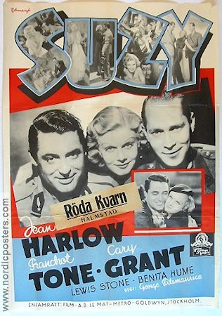 Suzy 1937 poster Jean Harlow Cary Grant Franchot Tone