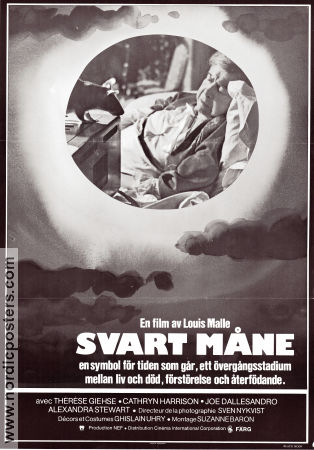 Svart måne 1975 poster Cathryn Harrison Therese Giehse Alexandra Stewart Louis Malle