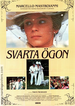 Svarta ögon 1987 poster Marcello Mastroianni Silvana Mangano Marthe Keller Nikita Mikhalkov