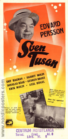 Sven Tusan 1949 poster Edvard Persson Douglas Håge Emy Hagman Sigbrit Molin Gösta Stevens