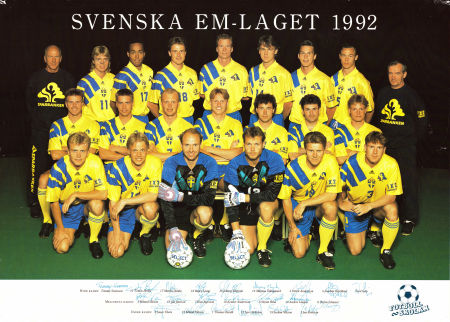 Svenska EM laget 1992 1992 affisch Martin Dahlin Thomas Brolin Fotboll