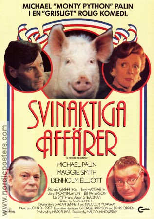 Svinaktiga affärer 1984 poster Michael Palin Maggie Smith Denholm Elliott Malcolm Mowbray