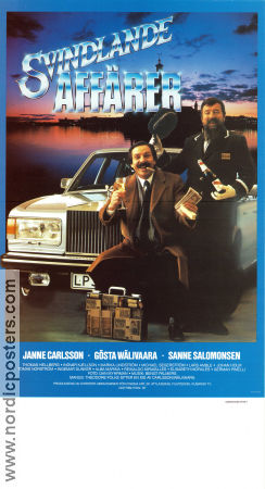 Svindlande affärer 1985 poster Janne Carlsson Thomas Hellberg Sanne Salomonsen Peter Schildt Pengar Bilar och racing