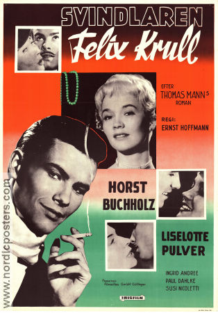 Svindlaren Felix Krull 1957 poster Horst Buchholz Liselotte Pulver Kurt Hoffmann Text: Thomas Mann Rökning