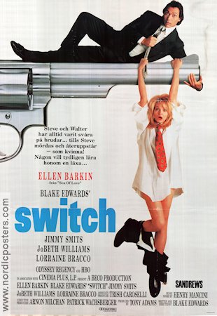 Switch 1991 poster Ellen Barkin Jimmy Smits Blake Edwards Vapen