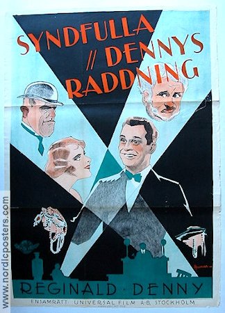 Syndfulla Dennys räddning 1928 poster Reginald Denny