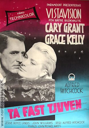 Ta fast tjuven 1956 poster Cary Grant Grace Kelly Alfred Hitchcock