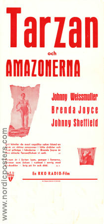 Tarzan och Amasonerna 1945 poster Johnny Weissmuller Brenda Joyce Johnny Sheffield Kurt Neumann Hitta mer: Tarzan Äventyr matinée