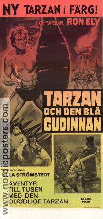 Tarzan och den blå gudinnan 1967 poster Ron Ely Ulla Strömstedt William Witney Hitta mer: Tarzan Äventyr matinée