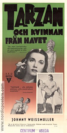 Tarzan och kvinnan från havet 1948 poster Johnny Weissmuller Robert Florey