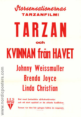 Tarzan och kvinnan från havet 1948 poster Johnny Weissmuller Brenda Joyce George Zucco Robert Florey Hitta mer: Tarzan