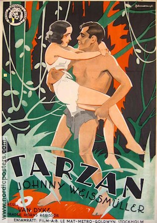 Tarzan the Ape Man 1932 poster Johnny Weissmuller Maureen O´Sullivan WS Van Dyke Eric Rohman art