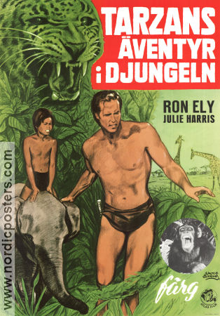 Tarzans äventyr i djungeln 1968 poster Ron Ely Julie Harris Guy Edwards Alex Nicol Affischkonstnär: Walter Bjorne Hitta mer: Tarzan