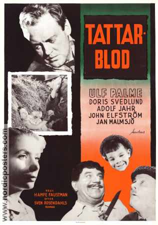 Tattarblod 1954 poster Ulf Palme Adolf Jahr Doris Svedlund Jan Malmsjö John Elfström Hampe Faustman