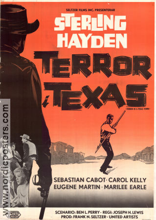 Terror i Texas 1958 poster Sterling Hayden Sebastian Cabot Joseph H Lewis