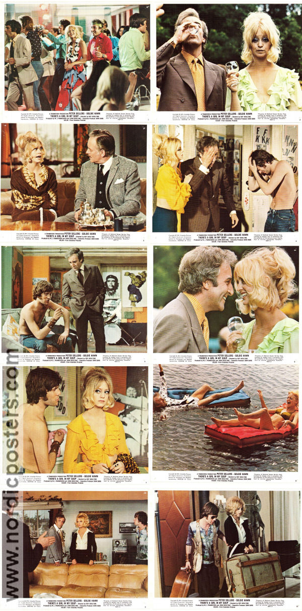 There´s a Girl in my Soup 1970 lobbykort Goldie Hawn Peter Sellers Tony Britton Roy Boulting