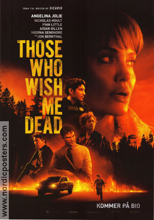 Those Who Wish Me Dead 2021 poster Angelina Jolie Nicholas Hoult Finn Little Taylor Sheridan