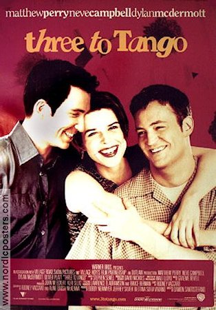 Three to Tango 1999 poster Matthew Perry Neve Campbell Dylan McDermott Damon Santostefano