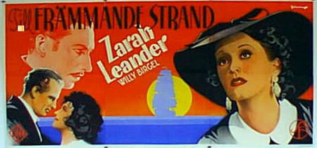 Till främmande strand 1937 poster Zarah Leander Willy Birgel Douglas Sirk Filmbolag: UFA