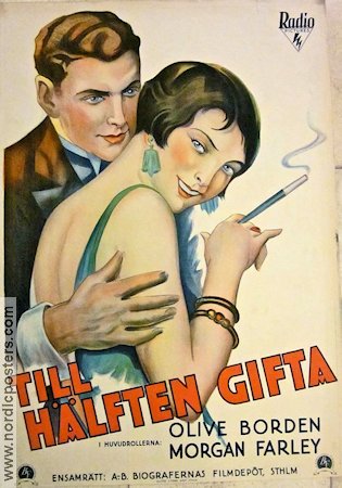 Till hälften gifta 1929 poster Olive Borden Morgan Farley