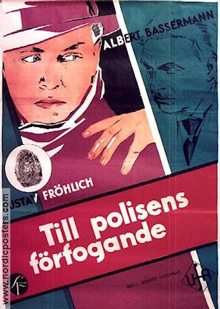 Till polisens förfogande 1931 poster Albert Basserman Poliser