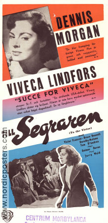 Till segraren 1948 poster Viveca Lindfors Dennis Morgan Victor Francen Delmer Daves