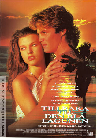 Tillbaka till den blå lagunen 1991 poster Milla Jovovich Brian Krause William A Graham Romantik Strand