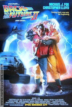 Tillbaka till framtiden 2 1989 poster Michael J Fox Christopher Lloyd Lea Thompson Robert Zemeckis Bilar och racing