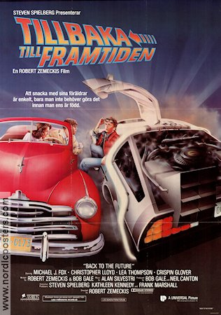 Tillbaka till framtiden 1985 poster Michael J Fox Christopher Lloyd Robert Zemeckis Affischkonstnär: Drew Struzan Bilar och racing