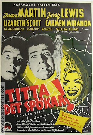 Titta det spökar 1953 poster Dean Martin Jerry Lewis Carmen Miranda Lizabeth Scott