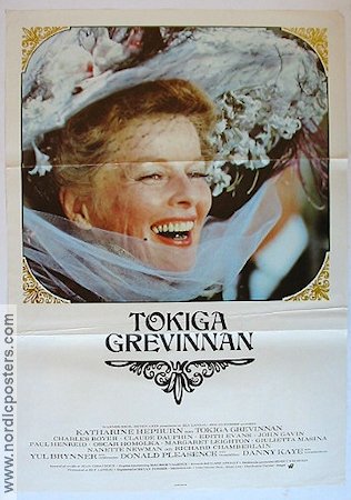 Tokiga grevinnan 1970 poster Katharine Hepburn Yul Brynner