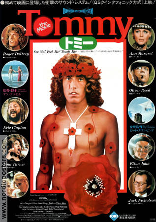 Tommy 1975 poster Roger Daltrey Ann-Margret Elton John Eric Clapton Jack Nicholson Ken Russell Rock och pop Musikaler