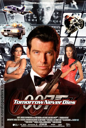 Tomorrow Never Dies 1997 poster Pierce Brosnan Jonathan Pryce Michelle Yeoh Roger Spottiswoode