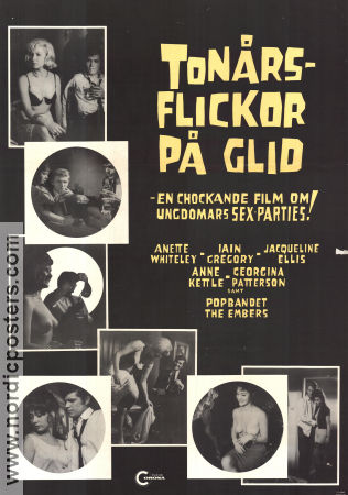 Tonårsflickor på glid 1963 poster Annette Whiteley The Embers Robert Hartford-Davis Damer