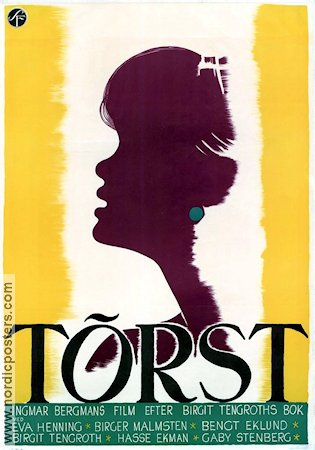 Törst 1949 poster Eva Henning Birger Malmsten Birgit Tengroth Hasse Ekman Ingmar Bergman